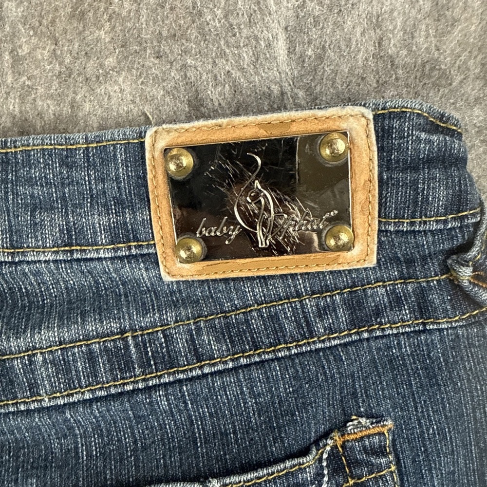 Baby Phat Jeans Women's Size 13 Y2K Denim 90's Cat Logo Bootcut Flare Vintage - Picture 10 of 12